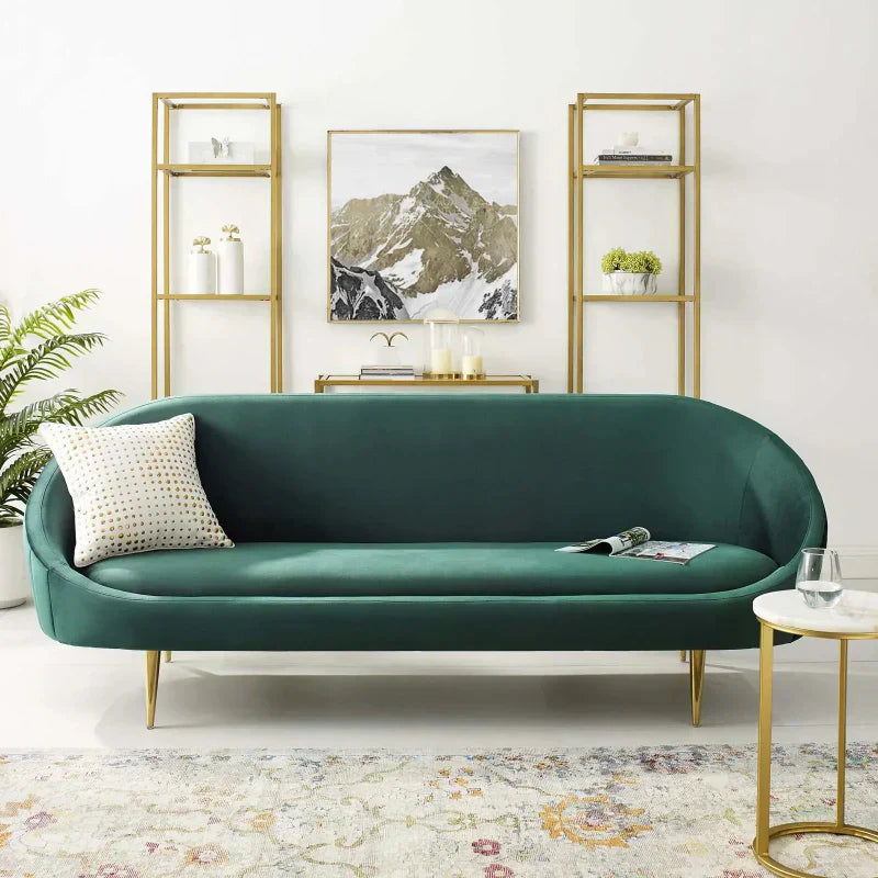 Subline Luxury Mid-Century Sofa In Suede Green