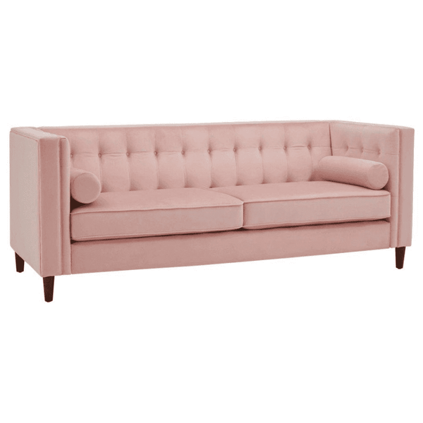 Brew Pink Suede Sofa or Loveseat with Pillows - Luxe Maple