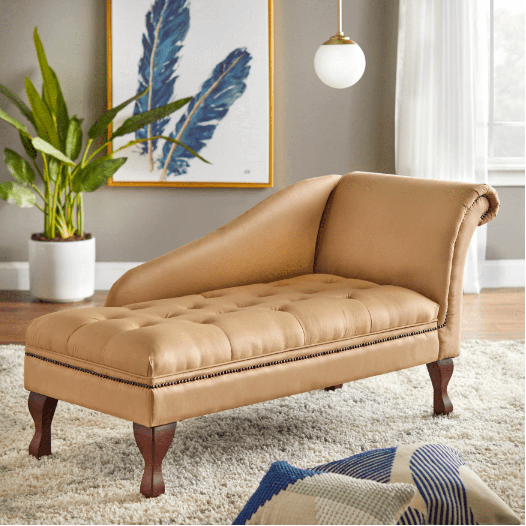 Simple Living Chaise Lounge Beige