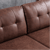 Viatol High Back Couch Mid-century Suede Leather Wood Legs Chaise Sofa - Luxe Maple