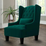 Cayo Chesterfield Wing Chair in Green Color