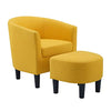 Woodster Langley Single Seater Accent Chair with Footstool Ottoman in Yellow - Luxe Maple
