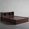 Hollo Wooden Bed With Storage In Brown Color - Luxe Maple