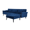 Tufted back Suede Chesterfield Sectional Sofa - Luxe Maple