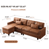 Viatol High Back Couch Mid-century Suede Leather Wood Legs Chaise Sofa - Luxe Maple