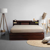 Hollo Wooden Bed With Storage In Brown Color - Luxe Maple