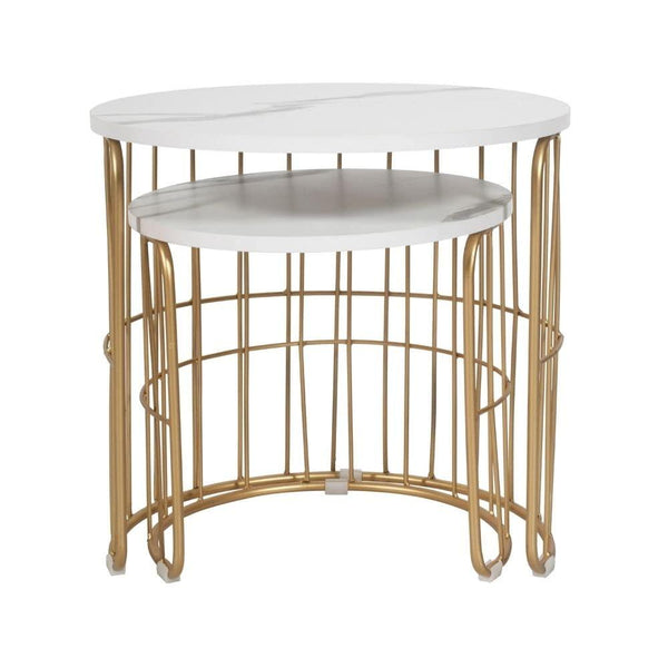 Nature Lover Golden Nesting Table Set of Two - Center Table.