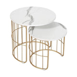 Nature Lover Golden Nesting Table Set of Two - Center Table