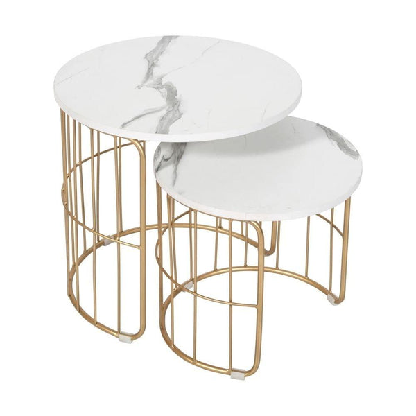 Nature Lover Golden Nesting Table Set of Two - Center Table.