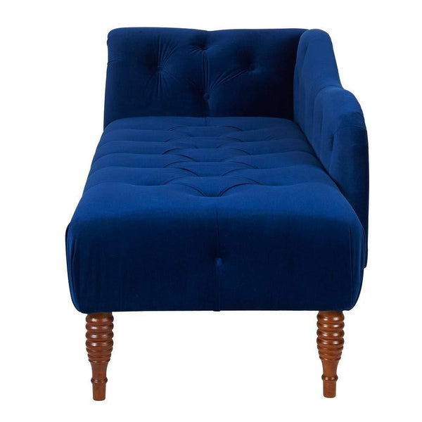 Elle Chesterfield Suede Lounger in Blue Color - Luxe Maple