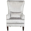 Volvo High Back Wing Chair In Silver Color - Luxe Maple