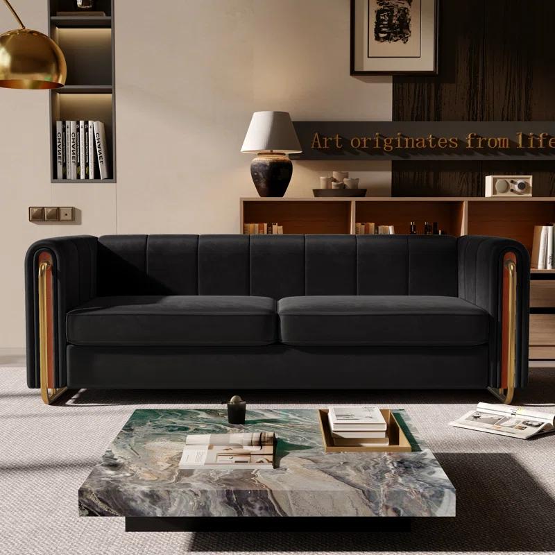 Modern Premium Sofa Set in Suede Grey