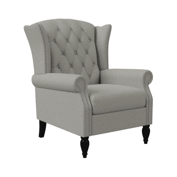 Copper Grove Crawley Diamond Button-Tufted Wingback Chair - Luxe Maple