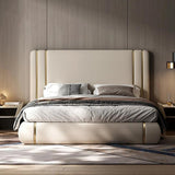 Dennis Luxury Upholstered Bed in Suede King Plus
