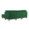 Glossy Sectional Suede Sofa Set With Ottoman - Luxe Maple