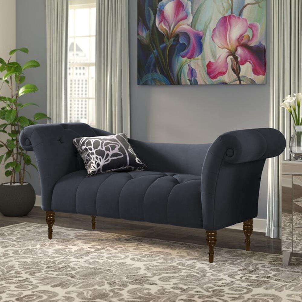 Loveseat Quilted Suede Lounger Black