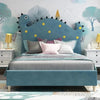 Dino Luxury Upholstered Bed Without Storage in Suede King Pro