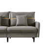 Mexico Straight Line Sofa Set in Grey Color - Luxe Maple