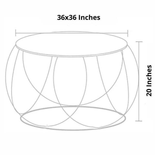 Rolvo Center Table in Gold Finish.