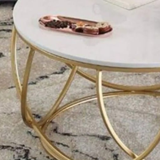 Rolvo Center Table in Gold Finish.