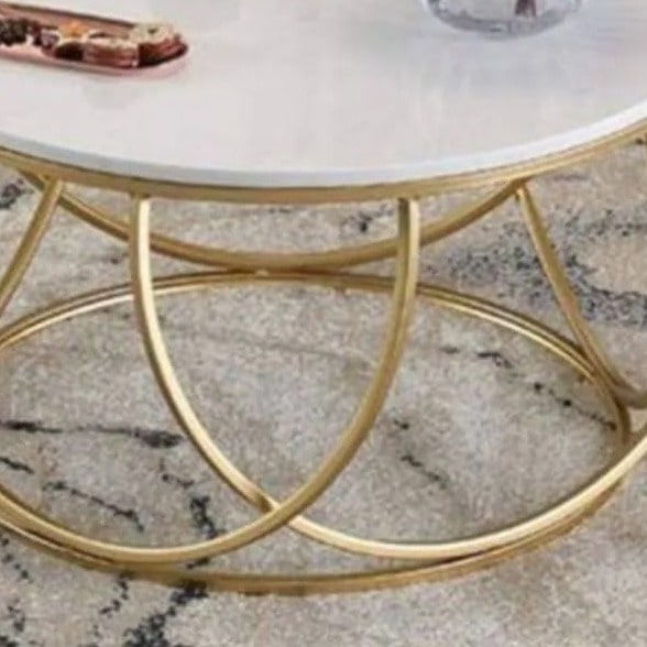 Rolvo Center Table in Gold Finish.