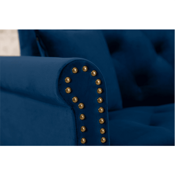 Tufted back Suede Chesterfield Sectional Sofa - Luxe Maple