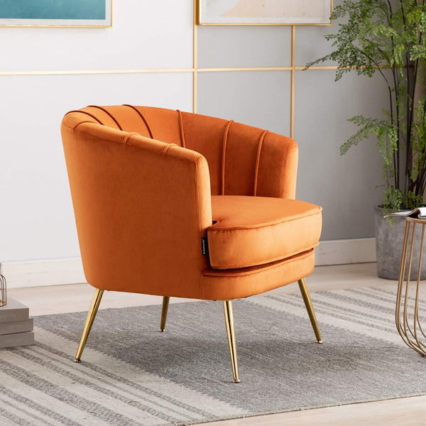 Cozy Couch Accent Chair in Orange Color - Luxe Maple