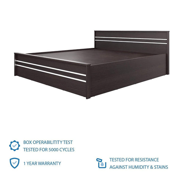 Sirca Wooden Bed With Storage in Brown Color - Luxe Maple