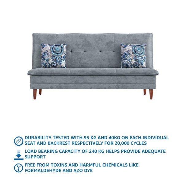 Robin Sofa Cum Bed in Grey Color - Luxe Maple