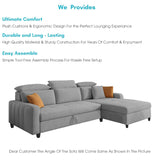 Casa L-Shaped Sectional Sofa Cum Bed