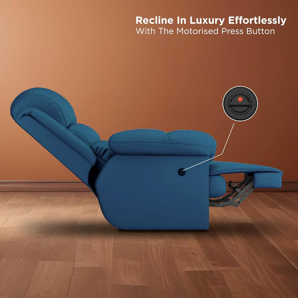Hyper Luxe Motorised Standard Recliner In Blue.