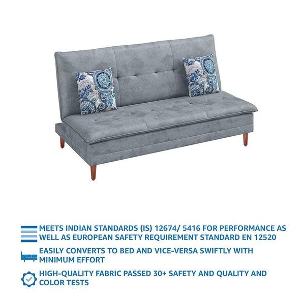 Robin Sofa Cum Bed in Grey Color - Luxe Maple