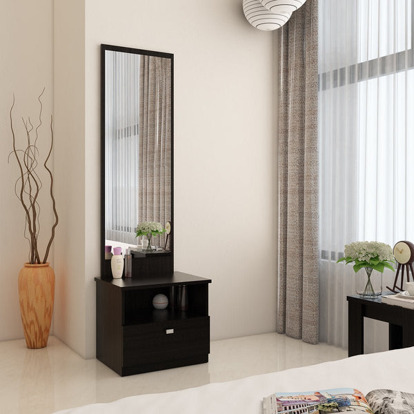 Spacewood Value Engineered Wood Dressing Table (Natural Wenge) - Luxe Maple