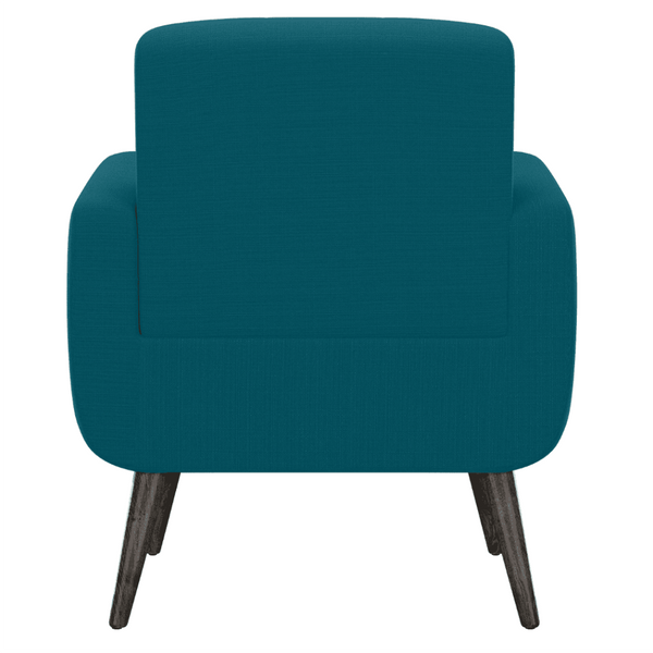 Keflavik Mid-century Peacock Blue Linen Arm Chair - Luxe Maple