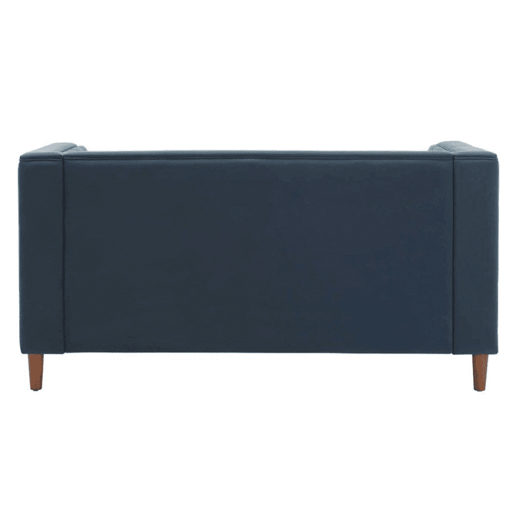 Brew Tuxedo Faux Leatherette Sofa with Accent Pillows