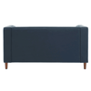 Brew Tuxedo Faux Leatherette Sofa with Accent Pillows - Luxe Maple