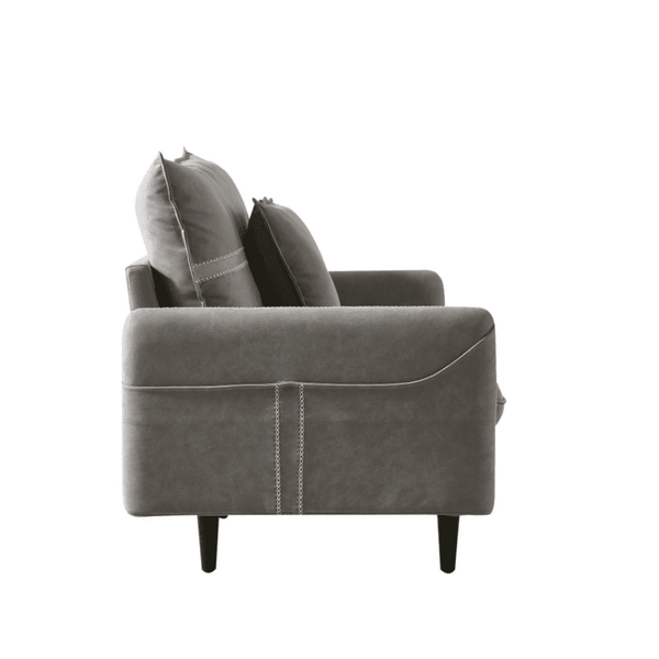 Mexico Straight Line Sofa Set in Grey Color - Luxe Maple
