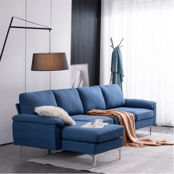 Jasmine Blue Sectional Sofa Set - Luxe Maple