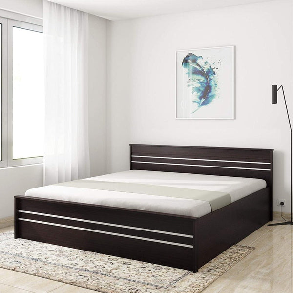 Sirca Wooden Bed With Storage in Brown Color - Luxe Maple