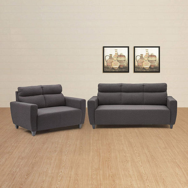 Zolo Suede Sofa Set in Grey Color - Luxe Maple