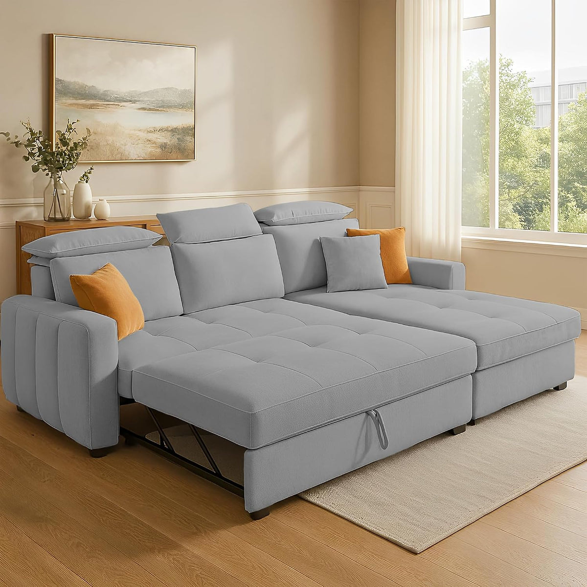 Casa L-Shaped Sectional Sofa Cum Bed