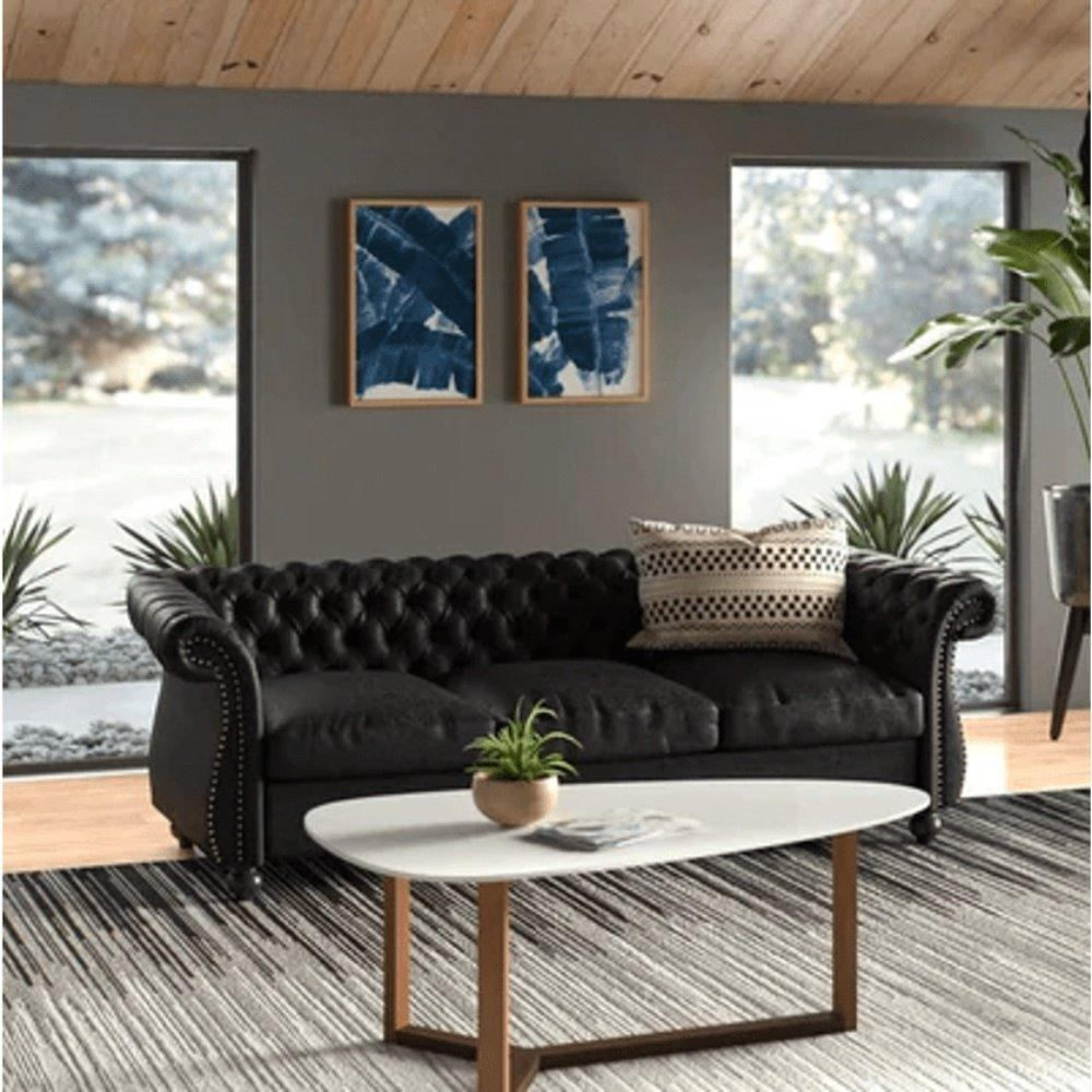 Romeo Chesterfield Sofa Set Black