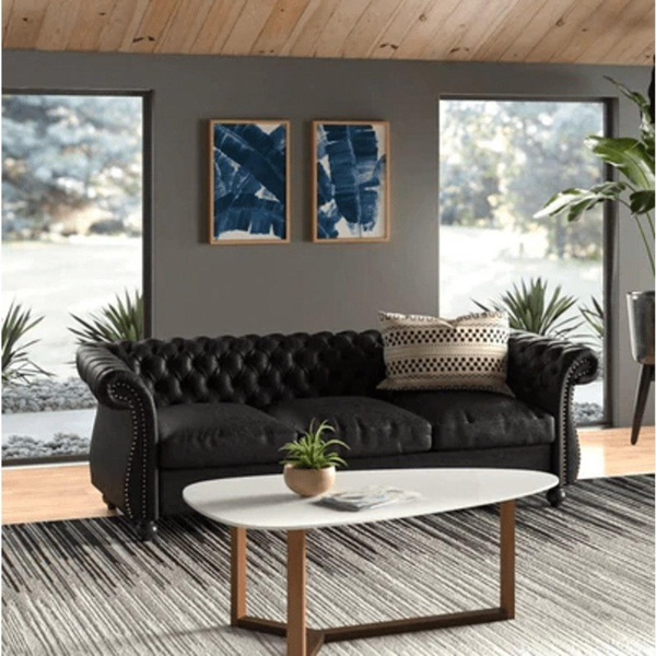 Romeo Chesterfield Sofa Set - Luxe Maple