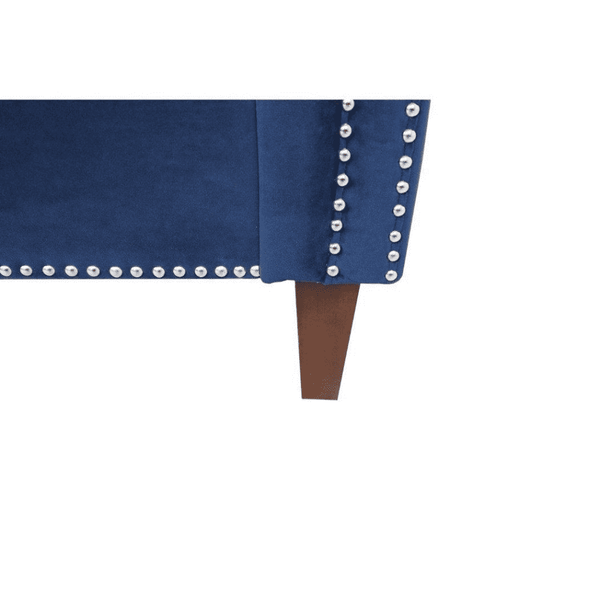 Rosy Sofa Set in Blue Suede Fabric - Luxe Maple