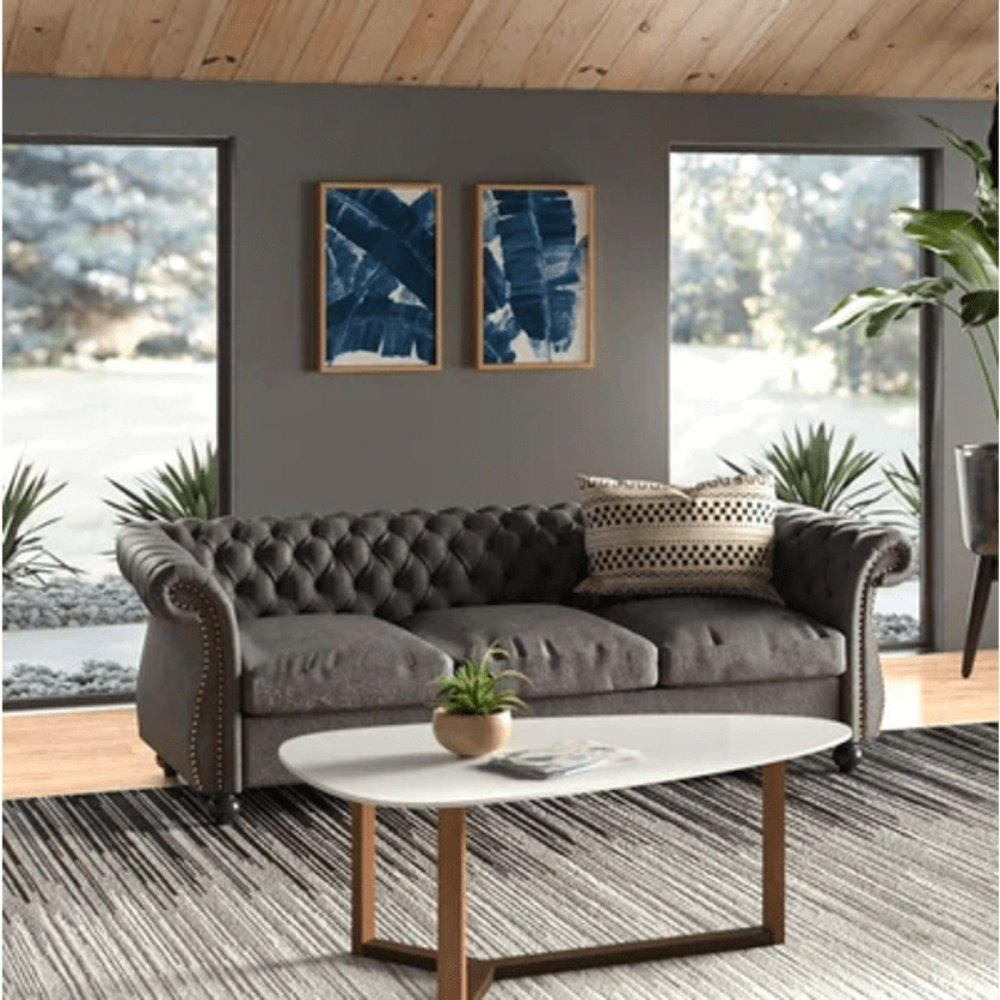 Romeo Chesterfield Sofa Set Grey