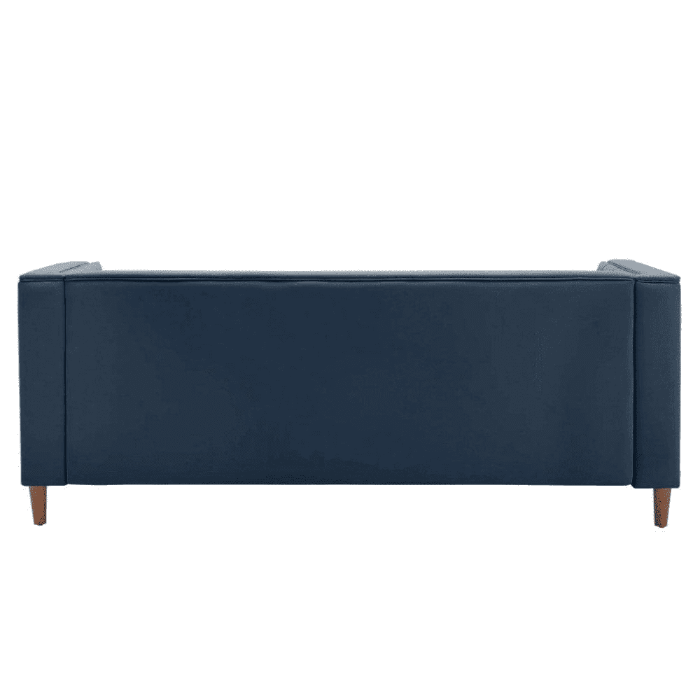 Brew Tuxedo Faux Leatherette Sofa with Accent Pillows