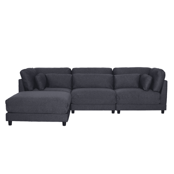 Ronald Sectional Sofa Set in Charcoal Color - Luxe Maple