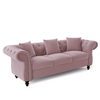 Jack & Hill Chesterfield Suede Sofa Set - Luxe Maple