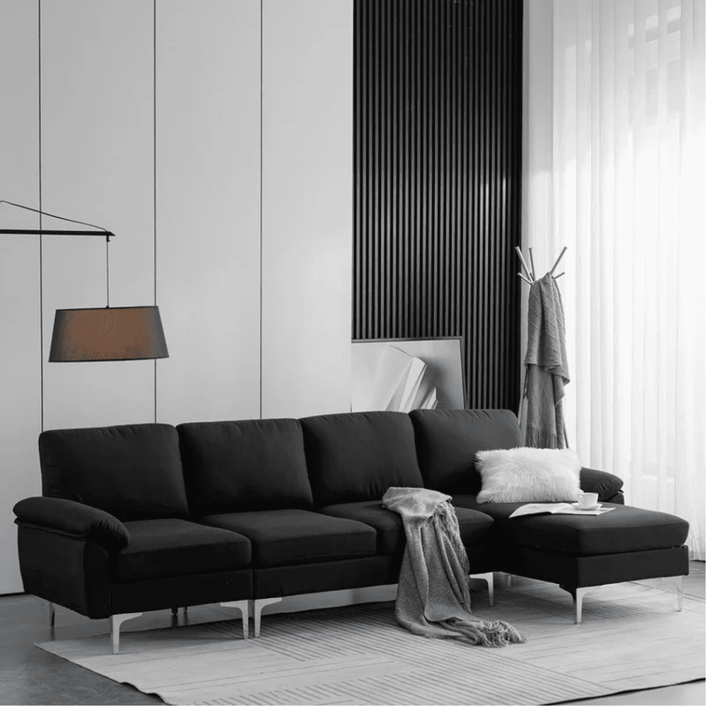 Jasmine Sectional Sofa Set RHS Black