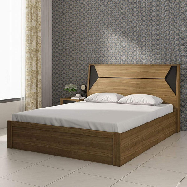 Dollo Wooden Bed In Tan With Storage - Luxe Maple